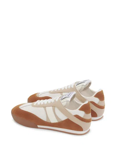 Chloé Kick Brown Sneaker With Logo Patch On The Tongue And Logo Lettering On The Back In Fabric And Suede 