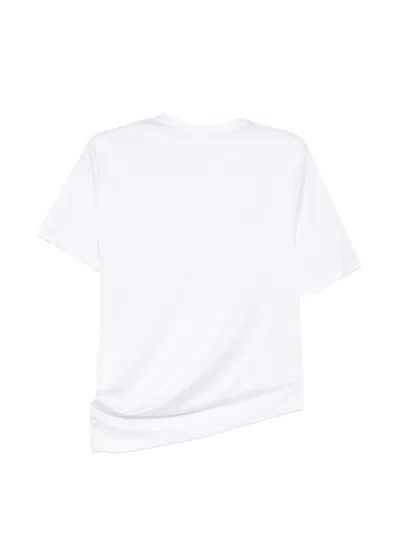 Jnby 비대칭 헴 티셔츠 In White