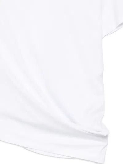Jnby 비대칭 헴 티셔츠 In White