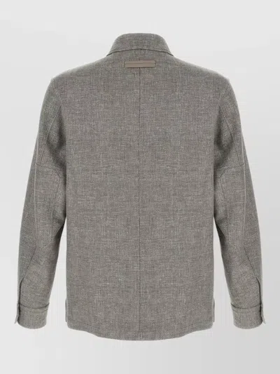 Zegna Crossover Overshirt Jacket Chest Pockets In Pattern
