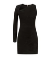 BALMAIN Suede One Sleeve Fitted Dress