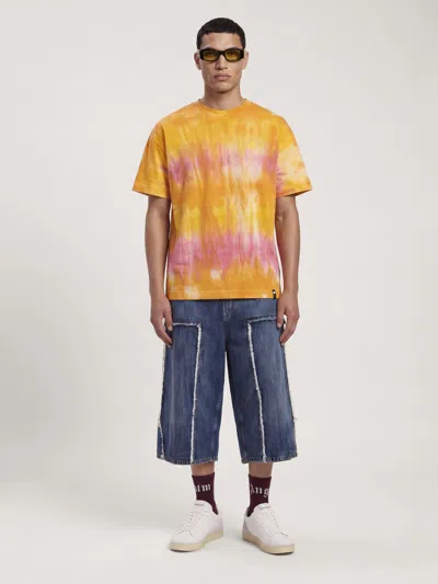 Palm Angels Printed T-shirt In Gold