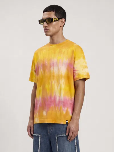 Palm Angels Printed T-shirt In Gold