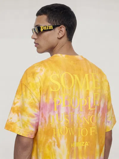 Palm Angels Printed T-shirt In Gold