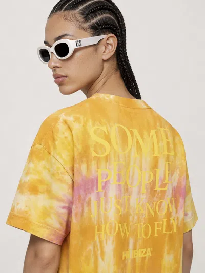 Palm Angels Printed T-shirt In Gold