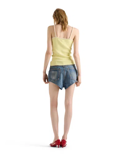 Prada Cotton Bouclé Top In Neutral