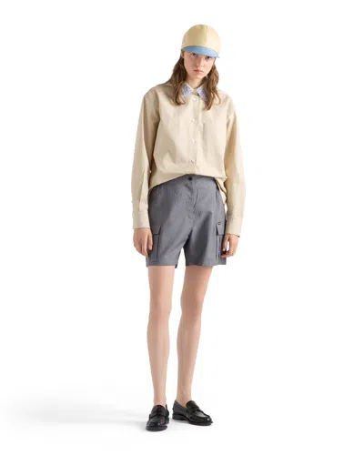 Prada Hemd Aus Popeline In Neutral