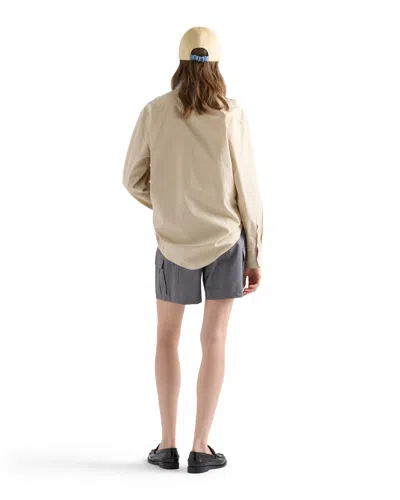 Prada Hemd Aus Popeline In Neutral