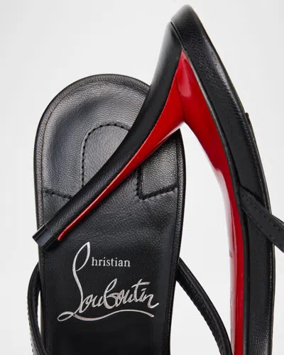 Christian Louboutin Mulazee Leather Mules Crossover Straps Stiletto Heel In Black