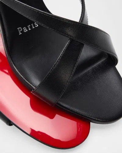 Christian Louboutin Mulazee Leather Mules Crossover Straps Stiletto Heel In Black