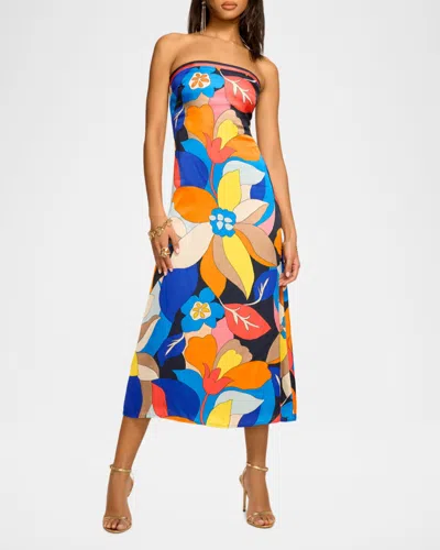 Ramy Brook Isley Printed Strapless Midi Dress In Multi