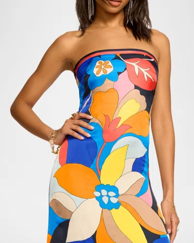 Ramy Brook Isley Printed Strapless Midi Dress In Multi
