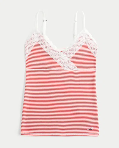 Hollister Wrap Lace Trim Layering Cami In Red