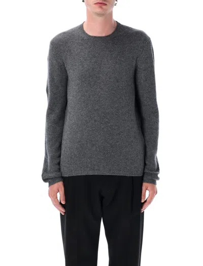 Prada Men Grey Wool Sweater In Gray