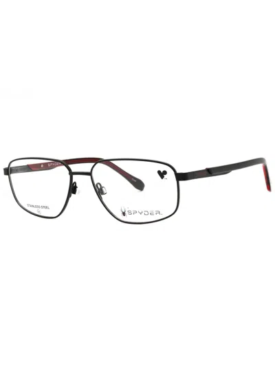 Spyder Rectangular Eyeglasses With Premium Metal Craftsmanship In Black