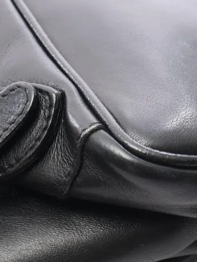 Pre-owned Gucci 2000s Bamboo Leather Backpack In Black
