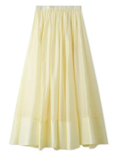 Snidel Gathered Volume Flare Skirt In Yellow