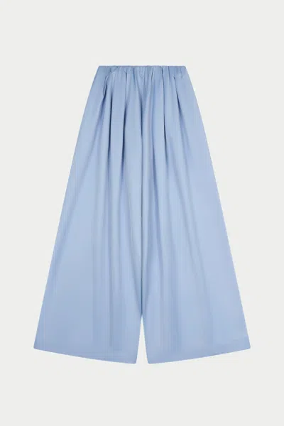 The Couture Club Satin Wide Leg Trousers - Powder Blue
