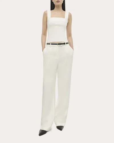 Simkhai Womens Ivory Ramaina Cropped Woven Tank Top In White