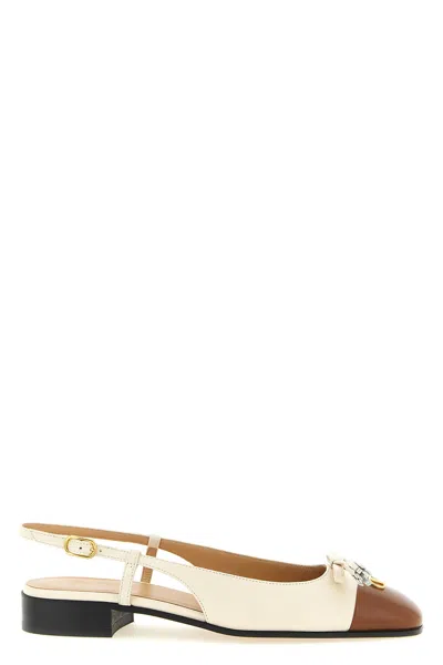 Valentino Valet Du Roi Slingback Ballet Pumps In White