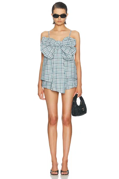Acne Studios Organic Cotton Lounge Shorts Plaid Pattern In Blue