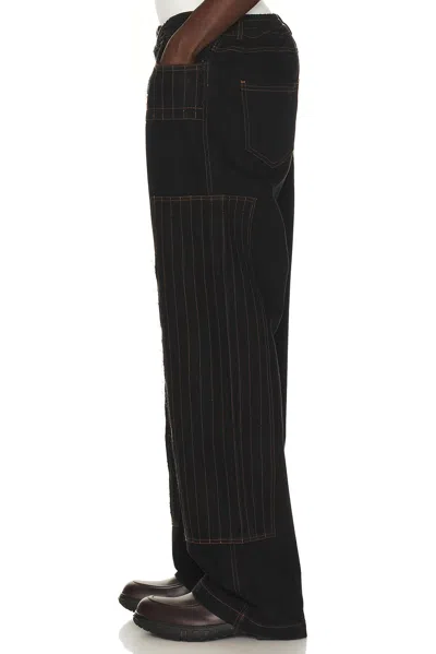 Pas Une Marque Distressed Patch Carpenter Pants In Black