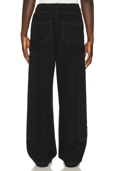 Pas Une Marque Distressed Patch Carpenter Pants In Black