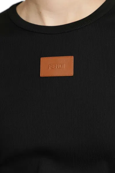Fendi Jersey T-shirt In Black