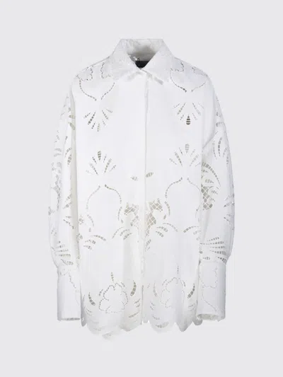 Giuseppe Di Morabito Broderie Anglaise Oversize Shirt In White