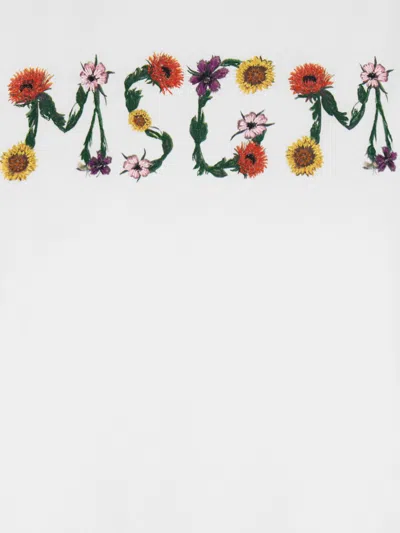 Msgm White Graphic Crew Neck T-shirt In White
