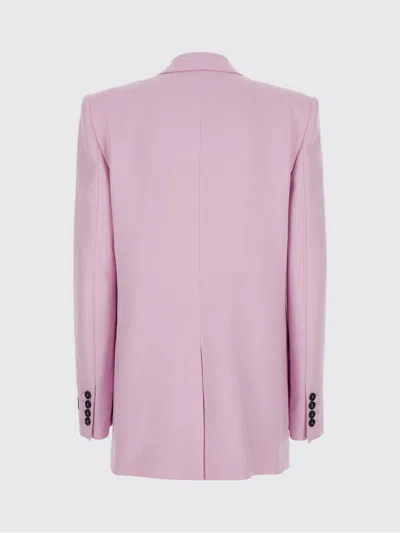 Msgm Double-breasted Notched Lapel Jacket In Pink