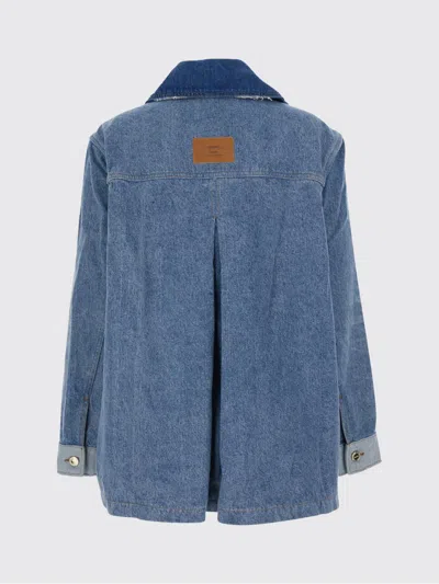 Ganni Buttoned Distressed Jacket In Multi