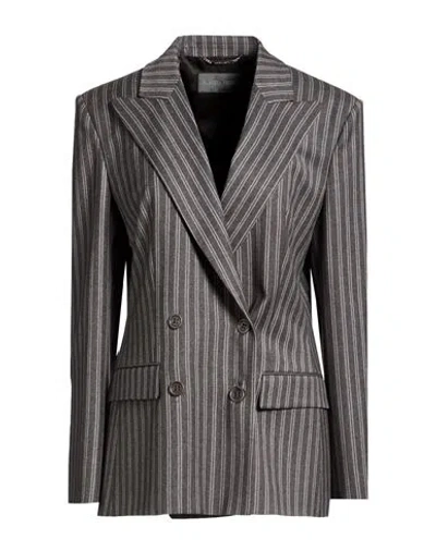 Alberta Ferretti Peak-lapels Double-breasted Blazer In Gray