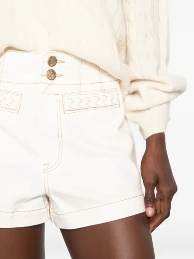 Zimmermann Roselight Braided-trim Shorts In Neutral