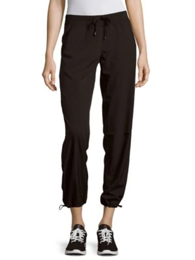 Andrew Marc Solid Drawstring Trousers In Black