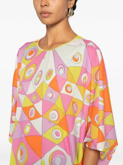 Pucci Occhi-print Cotton Muslin Maxi Caftan Dress In Multi