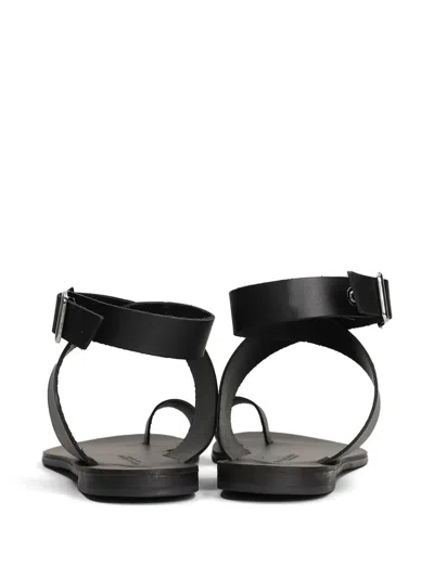 Nicolas Lainas Toe-loop Flat Sandals In Black