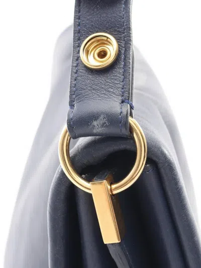 Pre-owned Celine 2000s Blade Leather Shoulder Bag In Blue