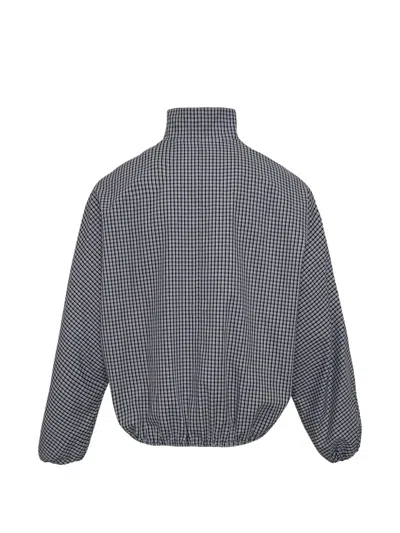 We11 Done Check-pattern Jacket In Gray