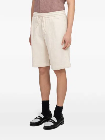 Minimum Raylan Drawstring Crinkled-finish Shorts In Neutral