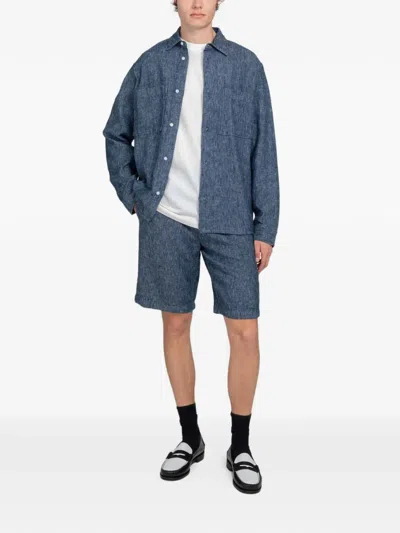 Minimum Titan Patch-pocket Overshirt In Blue