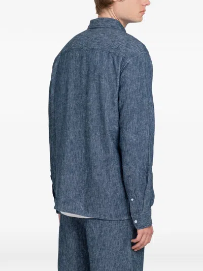 Minimum Titan Patch-pocket Overshirt In Blue