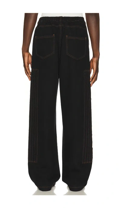 Pas Une Marque Distressed Patch Carpenter Pants In Black