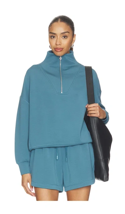 Varley Hawley Half-zip Sweatshirt In Blue