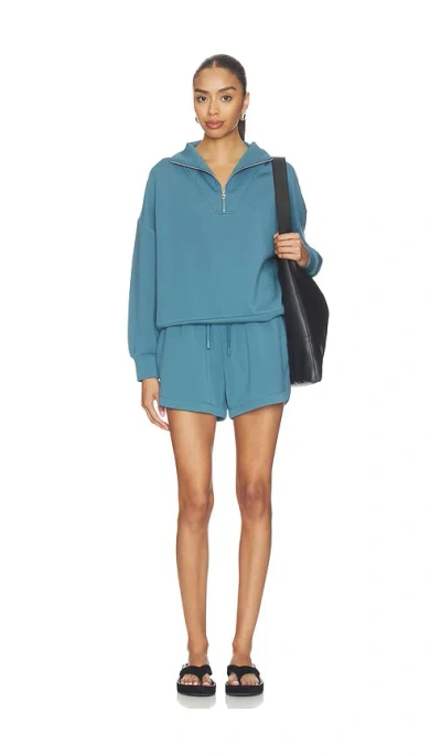 Varley Hawley Half-zip Sweatshirt In Blue