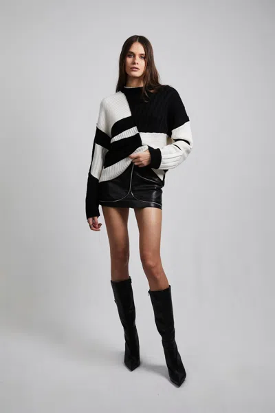 Rta Aimee Knit Sweater In Black