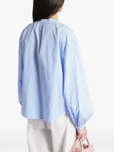 Mc2 Saint Barth Gingham-check Blouse In Blue