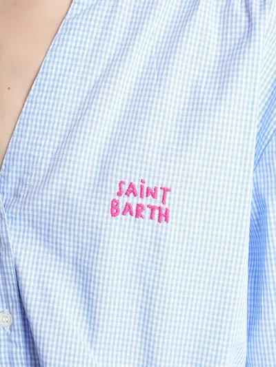 Mc2 Saint Barth Gingham-check Blouse In Blue