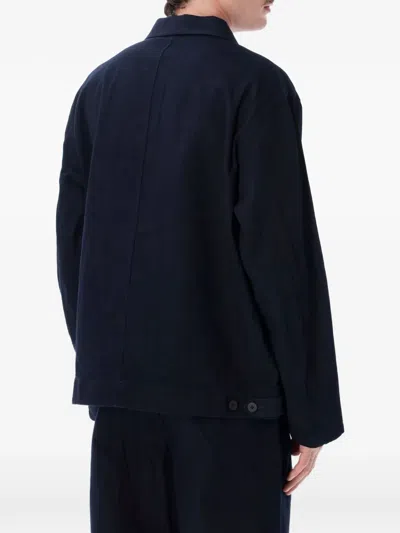Still By Hand Denim Work Jacket Boxy Work Jacket In Black