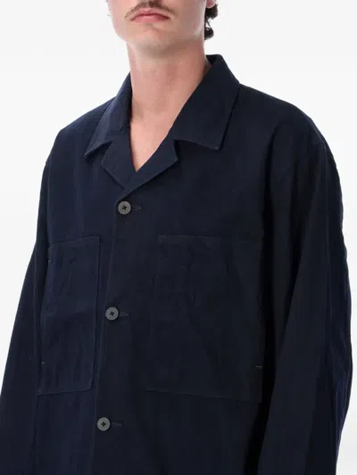 Still By Hand Denim Work Jacket Boxy Work Jacket In Black